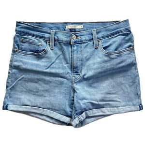 Levi's Jeans Chic Cuffed Shorts Light Wash Mid Length 4 in Inseam 31 In